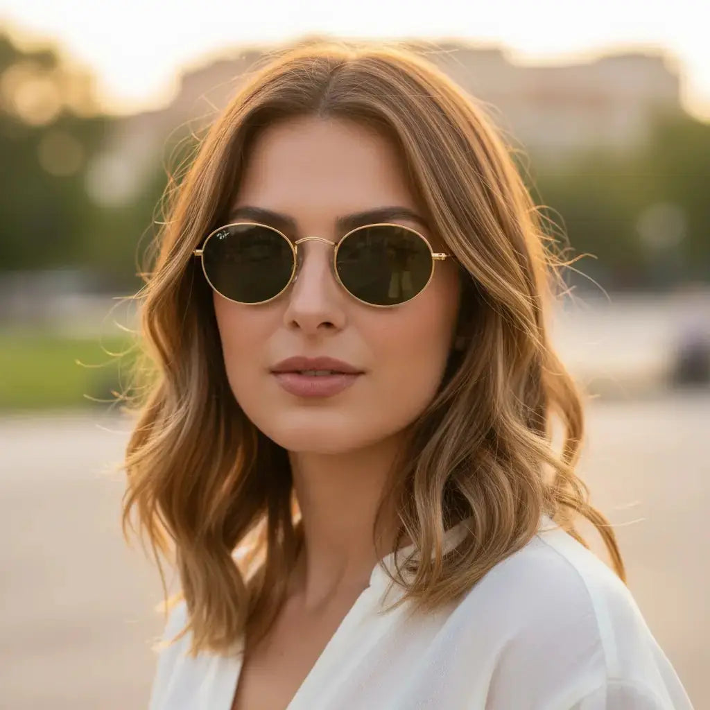 Ray-Ban Oval RB 3547 Gold Green
